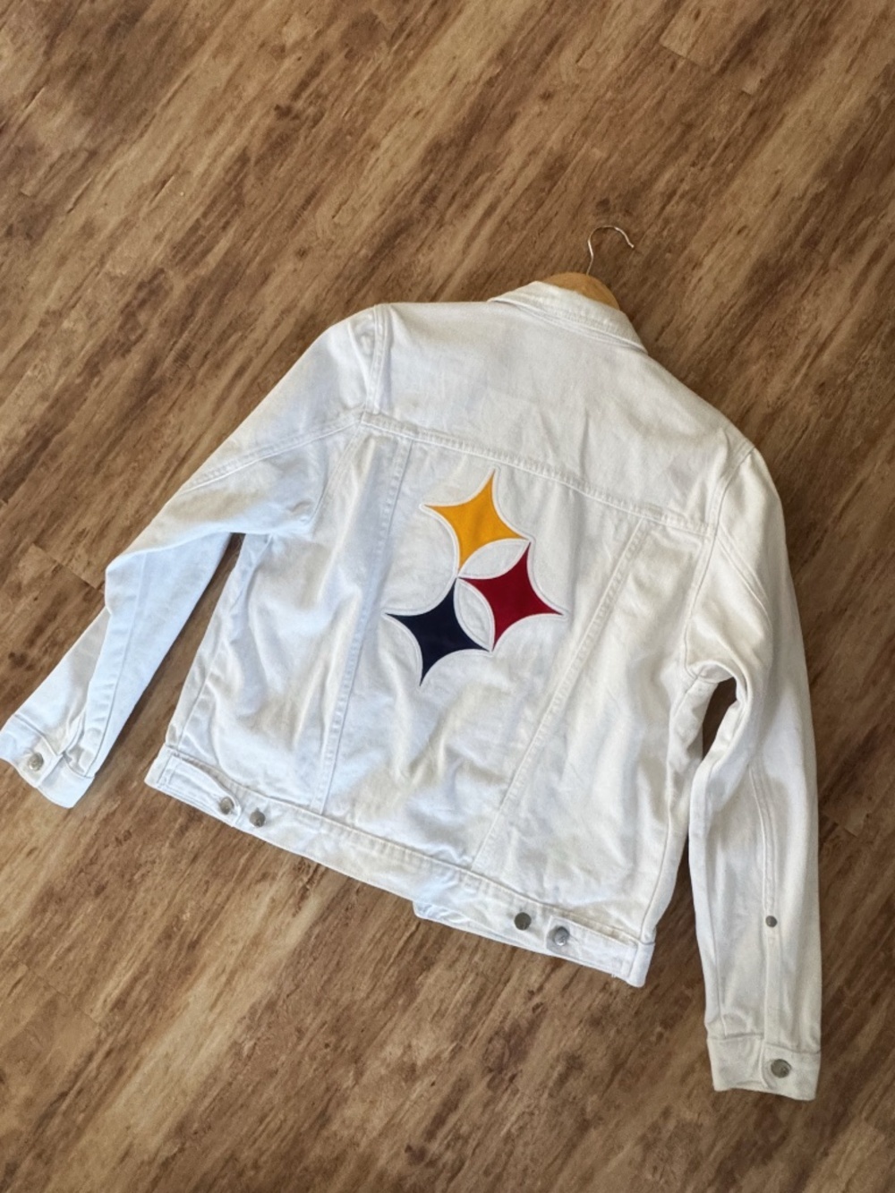 NEW Pittsburgh Steelers Womens Flair Denim Jacket Antigua Brand Steelers Logo - Picture 5 of 13